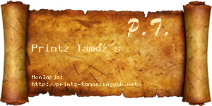 Printz Tamás névjegykártya