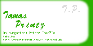 tamas printz business card